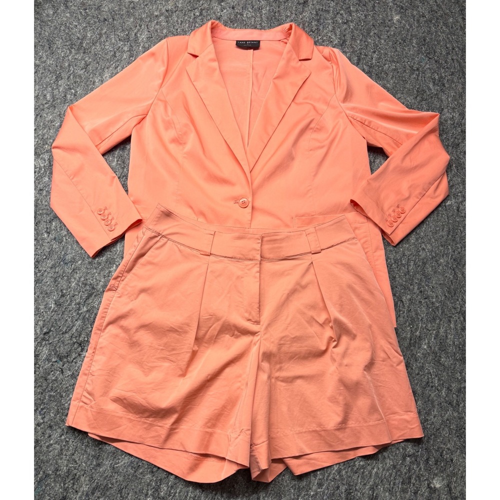 Lane Bryant Peach Coral Blazer and Shorts Set 2 Piece Suit Plus Size 14